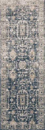 Vista 3 de Loloi Teagan Collection TEA-03 - Alfombra de pasillo de 2 pies y 8 pulgadas x 7 pies y 6 pulgadas, tonos mezclilla y guijarro (Denim/Pebble)