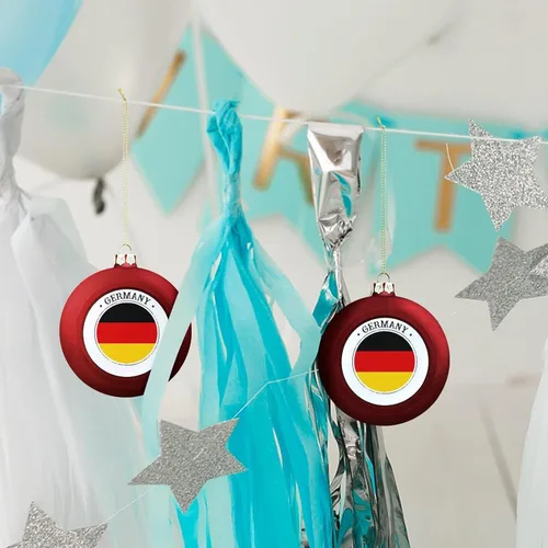 Vista 8 de Adorno de bola de Navidad de Alemania, bandera de las naciones, bandera de Alemania, sello de Alemania, adorno de bola colgante para Navidad