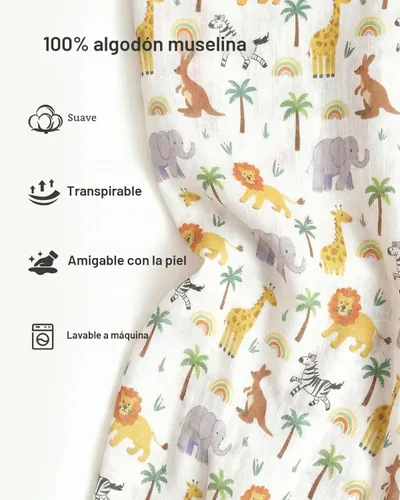 Vista 2 de Rquite - Funda para asiento de automóvil, 100% muselina de algodón, toldo Animal