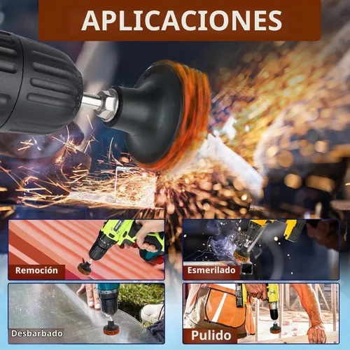 Vista 2 de 25 discos de banda de cambio rápido de 2 pulgadas para amoladora angular y taladro - Disco de decapado de pintura, eliminación de óxido y oxidación
