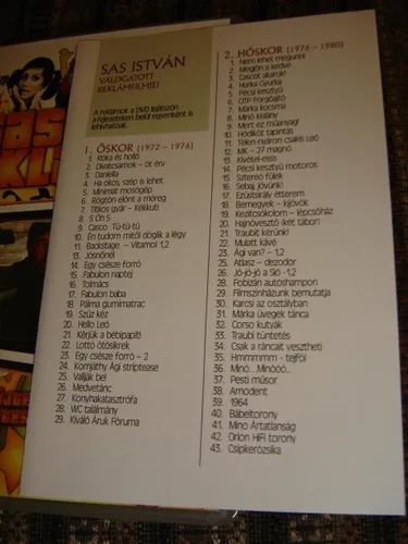 Vista 7 de Sas Reklámok Válogatott gyjtemény a 70-es 80-as évek emlékezetes reklámjaiból DVD Region 2 PAL Audio Hungarian Hello Leo Fabulon Libero Agi Van