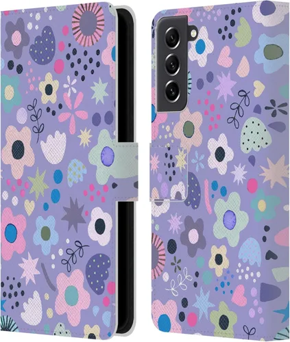 Vista 164 de Head Case Designs Officially Licensed Ninola Abstract Poppies Lilac Floral Leather Wallet Case Compatible with Samsung Galaxy A07 4G