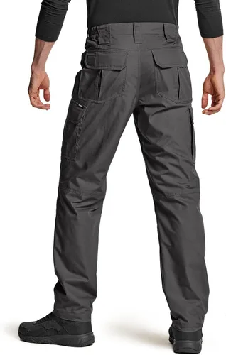 Vista 2 de CQR Pantalones tácticos tipo cargo para hombre, tejido ripstop, resistentes al agua, ligeros, para artículos de uso diario, para trabajo, senderismo