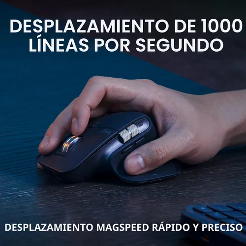 Vista 4 de Logitech MX Keys S Combo - Teclado y ratón inalámbrico de alto rendimiento con reposa muñeca, iluminación personalizable, desplazamiento rápido