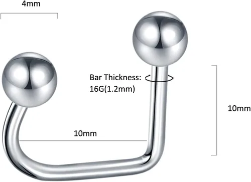 Vista 3 de Xpircn Piercing de acero inoxidable 16G Monroe Medusa Stud Piercing Ball Cono Lippy Loop Labret U Anillo de labio Piercing Joyería 0.315 in 0.394 in