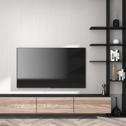 Vista 5 de Papel tapiz de rayas de madera rústica, papel de contacto de madera gris claro para paredes de gabinetes, extraíble, autoadhesivo, impermeable