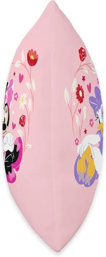 Vista 2 de Disney Minnie and Daisy BFF - Almohada de corazón rosa, 16 x 16 pulgadas, multicolor