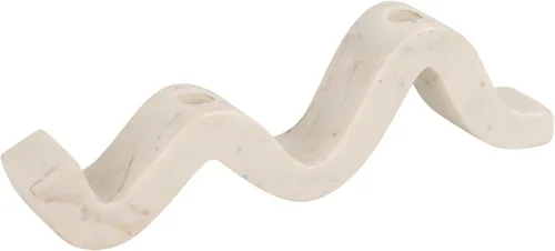 Vista 12 de Bloomingville Portavelas de Doble Cono de Mármol Wave, Beige