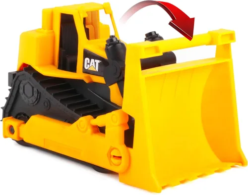 Vista 4 de Cat Construction Fleet - Bulldozer Toy de 10 pulgadas, plástico resistente, hoja de trabajo y ruedas libres, vehículo de caja de arena