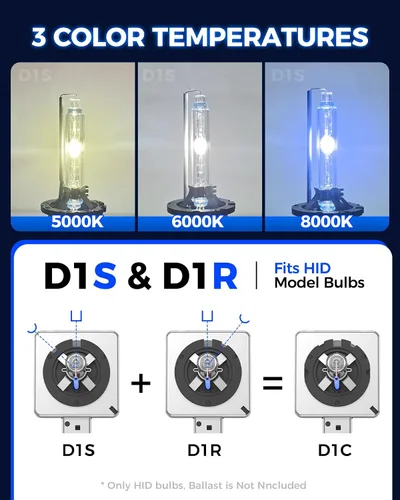 Vista 7 de Marsauto Bombillas HID D1S, bombilla de xenón blanco frío de 8000 K, 66144 66140 85140 85415 (85415C1) para reemplazo HID, Plug and Play, paquete