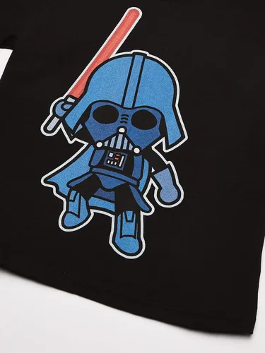 Vista 2 de STAR WARS Boys' Big Cartoon Vader in Action Graphic Tee