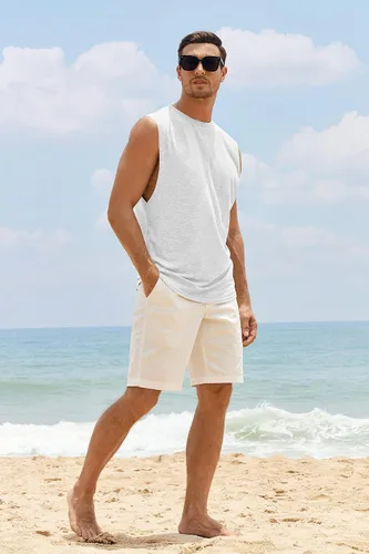 Vista 4 de Camisas de entrenamiento para hombre, camisetas de entrenamiento perfectas para culturismo, camisetas sin mangas para gimnasio