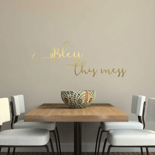 Vista 3 de Calcomanía de pared con frase "Bless This Mess" («Bless This Mess»)