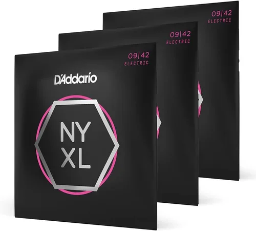 Vista 19 de D'Addario cuerdas para guitarra eléctrica, NYXL niqueladas, NYXL1152, calibre medio/pesado superior 11-52, juego de 6 cuerdas, paquete de 1
