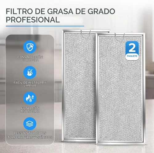 Vista 2 de Filtro de grasa para microondas compatible con microondas Whirlpool y GE, paquete de 2 unidades de aproximadamente 13 x 6 pulgadas