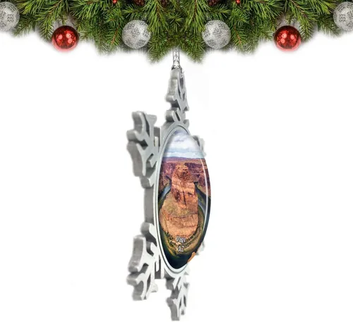 Vista 2 de Page Horseshoe Bend Arizona USA Christmas Ornamento Decoración Árbol Decoración Cristal Metal Recuerdo Regalo