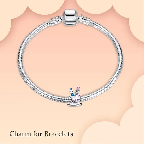 Vista 4 de NJXINJIABO Dijes colgantes de plata de ley 925 para pulseras y collares de amor, familia, mamá, animales, abalorios, joyería de regalo para mujeres