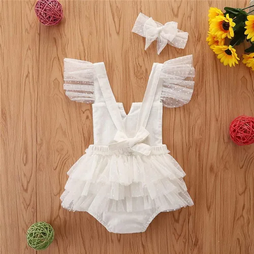 Vista 36 de IDOPIP Conjunto de ropa de 1er cumpleaños para niñas con estampado floral, estilo bohemio, con encaje, tutú y diadema de princesa