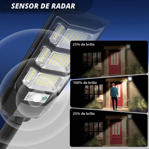 Vista 5 de FOWSEEK 4 unidades de luces solares de inundación para exteriores, luces solares impermeables para exteriores con control remoto, luces de sensor