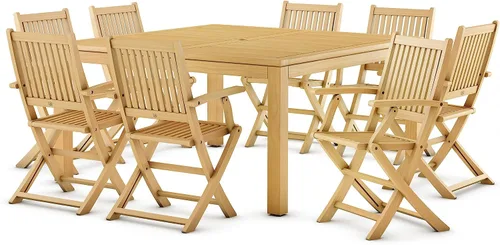 Vista 11 de Amazonia Teak Budapest - Juego de comedor rectangular de teca (7 piezas)