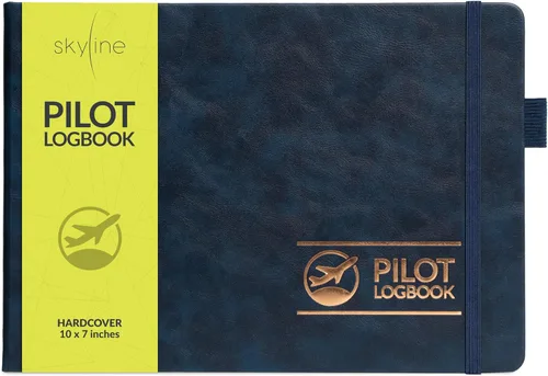 Vista 10 de Skyline Pilot Logbook, Professional Aviation Flight Log Book, Aviator Brown marrón (Aviator Brown)