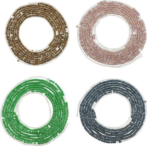 Vista 27 de 4 cuentas de cintura africana hechas a mano de 50 pulgadas para mujer, no elásticas (corbata)