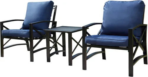 Vista 8 de LOKATSE Mecedora para patio, al aire libre, juego con mesa de café Caqui / negro