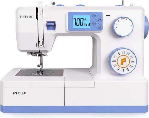 Vista 8 de FEIYUE FYe320 Máquina de Coser de Tamaño Completo con Pedal, Control de Velocidad, Resistente y Portátil, Pantalla LCD, 25 Puntadas Incorporadas, 6