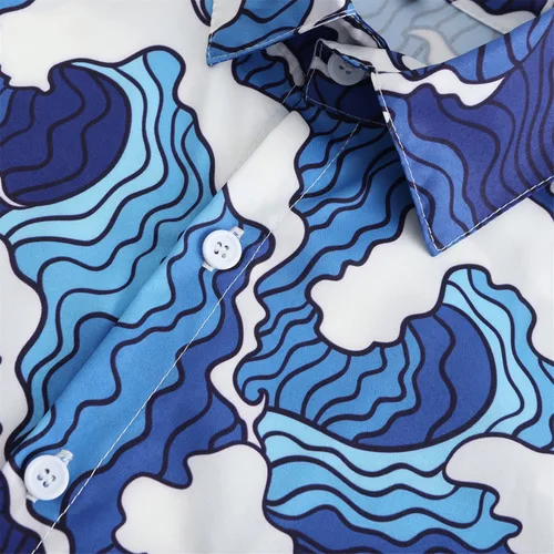 Vista 74 de KYKU - Camisa hawaiana funky para hombre, ropa tropical para vacaciones en Palm Beach