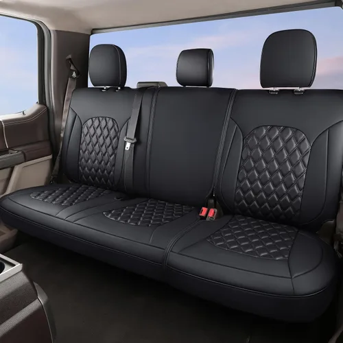 Vista 14 de Huidasource - Funda personalizada para asientos de automóvil, de cuero, impermeable, protector de cojines de asiento delanteros y traseros