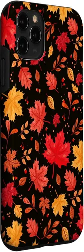 Vista 3 de iPhone 11 Pro Halloween Pattern Fall Leaves Pattern - Funda de la temporada de otoño