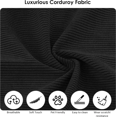 Vista 7 de Sofá cama convertible de 80 pulgadas, sofá cama plegable de pana con almohadas, sofá de compresión moderno sin hueso sin montaje, sofá de compresión