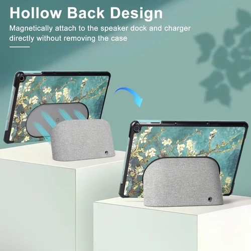 Vista 3 de Caweet Funda para tableta Google Pixel 2023 de 11 pulgadas, ultra delgada, ligera, carcasa rígida con soporte de triple pliegue con cierre
