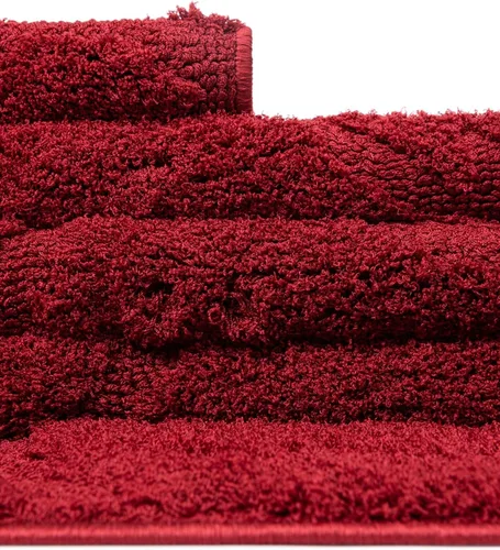 Vista 6 de Unique Loom Floral Shag Collection - Alfombra tallada (2 x 3 pies 1 pulgada, rectangular, rojo)