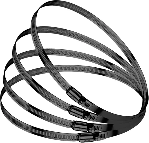 Vista 7 de BOTTEN 15 piezas Abrazadera de manguera negra, 1-1/3" - 2-1/4" (33-57mm) Abrazaderas de manguera de acero inoxidable 304, juego de surtido