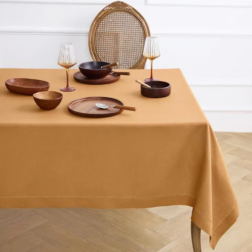 Vista 45 de Solino Home Mantel de lino blanco de 52 x 52 pulgadas, mantel cuadrado de lino 100% puro, con dobladillo clásico, lavable a máquina para verano