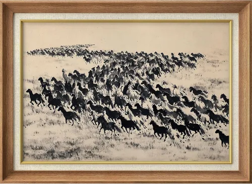 Vista 292 de MUDECOR Lienzo enmarcado prémium para pared, pinos nevados en bosque de invierno, ilustraciones modernas, arte contemporáneo, escénico, divertido