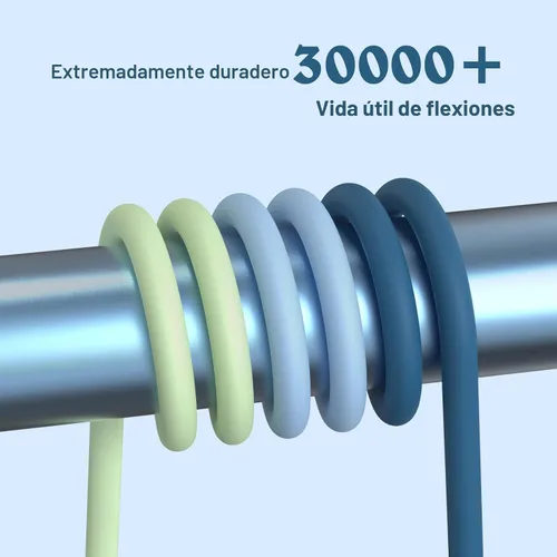 Vista 3 de Paquete de 6 cargadores para iPhone (3/3/6/6/9 pies), cable Lightning de varios colores con certificación MFi de Apple, cable de transferencia