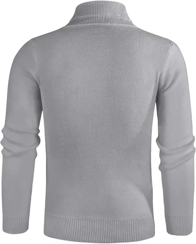 Vista 3 de GINGTTO Suéteres de cuello de chal para hombre, suéter de manga larga para hombre, ajuste delgado
