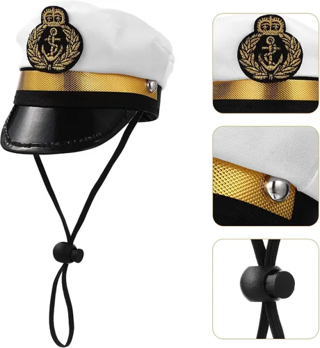 Vista 3 de Gorro ajustable de poliéster para perros pequeños y gatos, accesorio para fotos