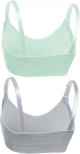 Vista 2 de SHENHE Conjunto de brasier de lactancia sin varillas para mujer, 2 piezas, sin costuras, color liso