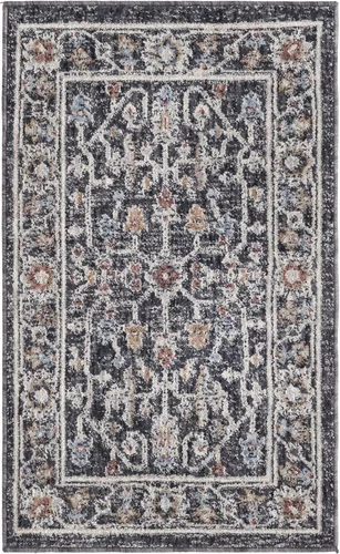 Vista 3 de Unique Loom Eco Traditional Collection - Alfombra de área - Coherance (rectangular 2' 0" x 3' 0", gris carbón/marfil)