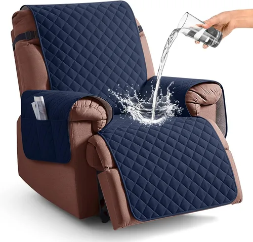Vista 14 de KinCam Funda 100% impermeable para silla reclinable, fundas de sofá reclinable para mascotas, perros, funda de sofá reclinable, protector de muebles