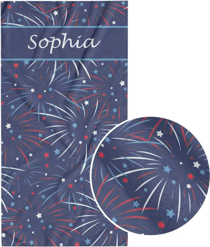 Vista 10 de Toalla de playa de astronauta de luz azul personalizada con nombre, toallas de baño a prueba de arena para natación y deporte, 30 x 60 pulgadas