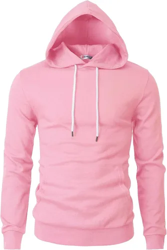 Vista 16 de H2H Sudadera con Capucha Tipo Pullover para Hombre, Ligera, de Manga Larga, con Bolsillo Canguro, Ajuste Ceñido, Básica, Casual, Suéter