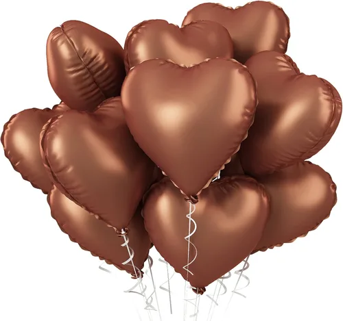 Vista 32 de Globos de corazón azul bebé, 10 piezas de globos en forma de corazón azul claro y blanco pastel, globos de papel de aluminio blanco arena crema