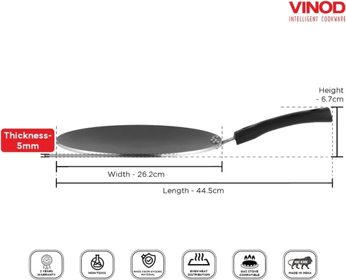 Vista 5 de Vinod Tawa cóncavo antiadherente de 10.4 in, 10 pulgadas