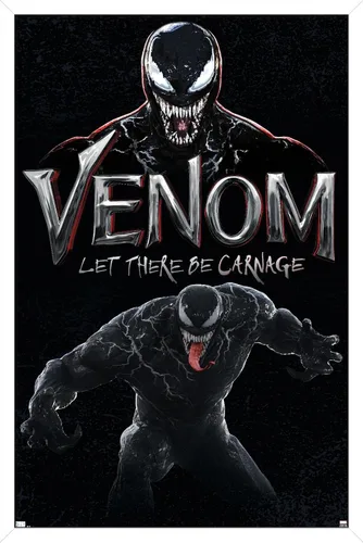 Vista 14 de Trends International Marvel Venom: Let There be Carnage - Póster de pared de ataque, 22.4 pulgadas de largo x 14.7 W, versión enmarcada de madera