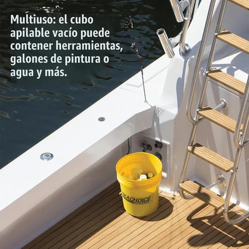 Vista 5 de Seachoice Cubo de plástico de 5 galones con mango de metal, amarillo