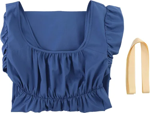 Vista 6 de HEQU - Vestidos de la época de la Regencia para mujeres, con satén, faja fruncida, vestido imperio, vestido de cintura